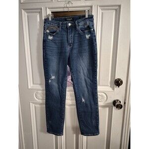 Judy Blue Jeans Womens 7/28Blue Straight Leg High Rise Medium Wash Stretch